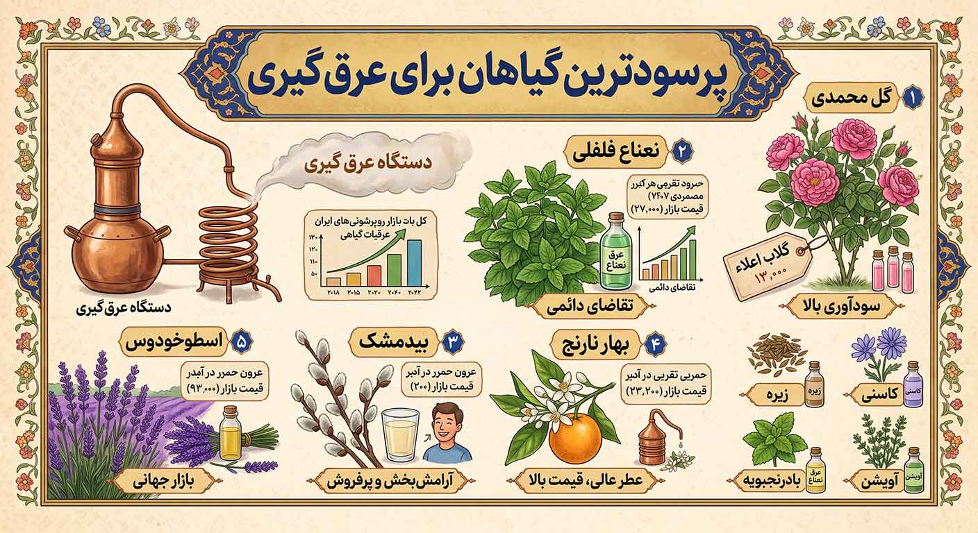 پرسودترین گیاهان برای عرق گیری